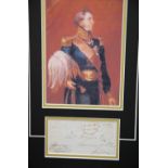 Sir Hussey Vivian, framed signature and print, with CoA from Universal Autograph Collectors' Club,