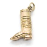 Vintage 9ct gold boot charm. P&P Group 1 (£14+VAT for the first lot and £1+VAT for subsequent lots)