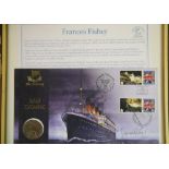 Frances Fisher, framed signed and stamped Titanic 100th Anniversary First Day Cover with no CoA. P&P
