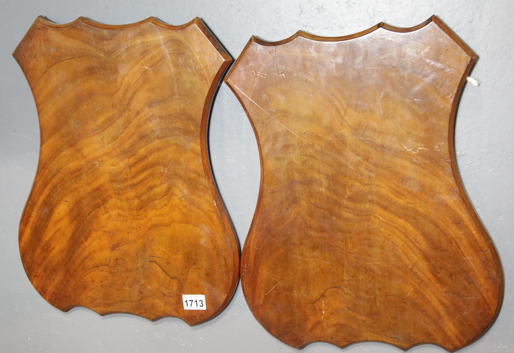 Pair of antique mahogany taxidermy mounting shields. 50 x 40 cm. P&P Group 3 (£25+VAT for the