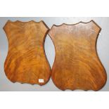 Pair of antique mahogany taxidermy mounting shields. 50 x 40 cm. P&P Group 3 (£25+VAT for the