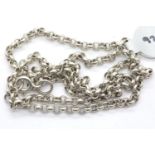 Silver solid link 18" belcher chain. P&P Group 1 (£14+VAT for the first lot and £1+VAT for