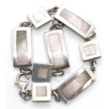 Vintage mother of pearl solid silver bracelet. P&P Group 1 (£14+VAT for the first lot and £1+VAT for