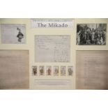 The D'Oyly Carte Company, framed The Mikado montage containing various copies of D'Oyly Carte