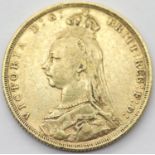 Victoria 1889 full sovereign. P&P Group 1 (£14+VAT for the first lot and £1+VAT for subsequent lots)