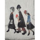 Lawrence Stephen Lowry (1887-1976) signed colour print, The Family, signed in pen lower right with