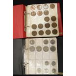 Two albums of mixed UK and world coins. P&P Group 1 (£14+VAT for the first lot and £1+VAT for