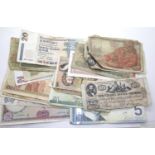 Thirty world banknotes in mixed condition. P&P Group 1 (£14+VAT for the first lot and £1+VAT for