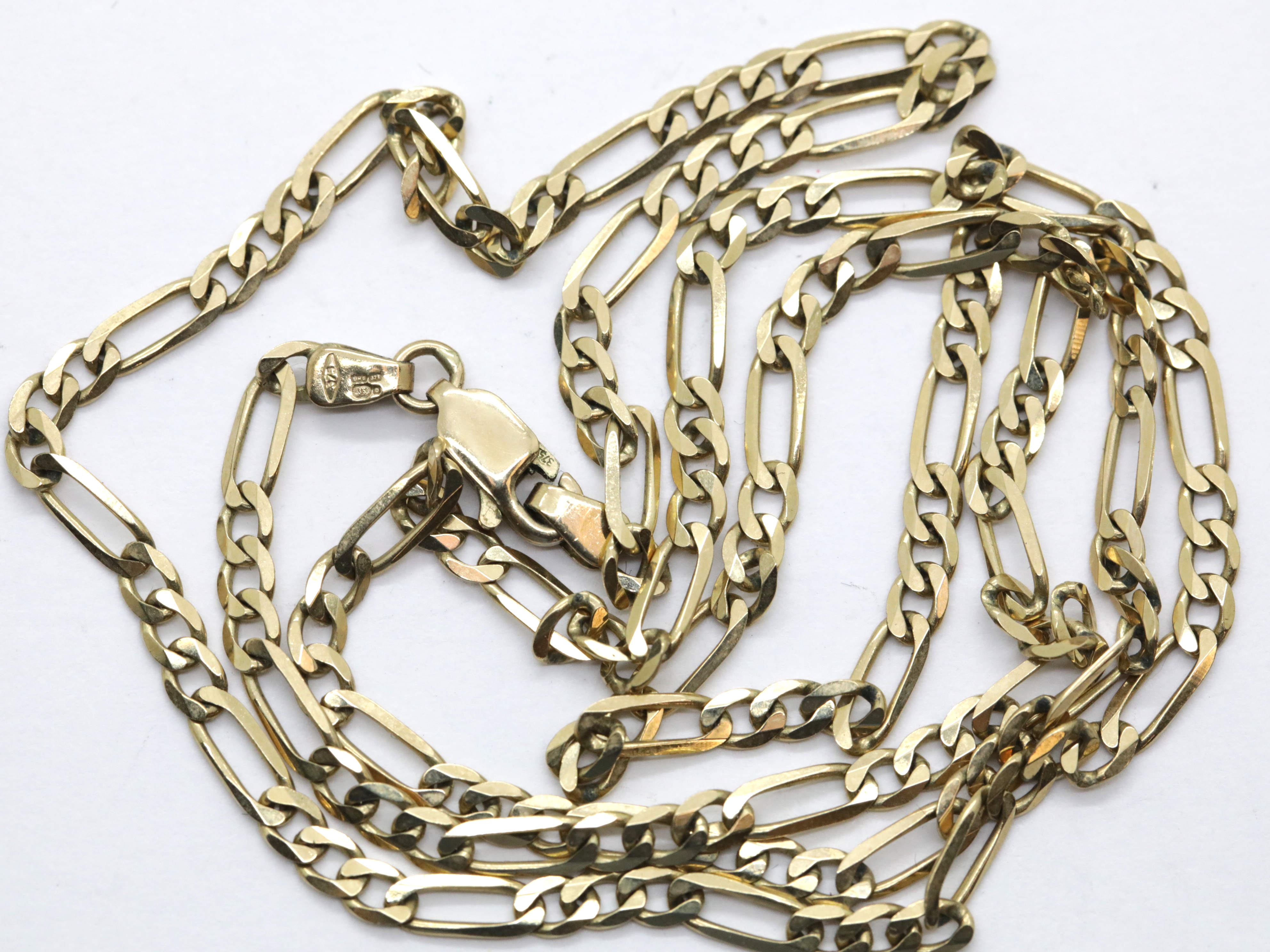 9ct gold fancy neck chain, L: 58 cm, 7.6g.