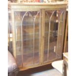Double door glass fitted display cabinet with glass shelves, 120 x 90 cm. (key in office - 8697).