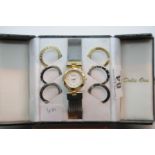 Dolce Ora boxed ladies wristwatch with seven interchangeable bezels. P&P Group 1 (£14+VAT for the