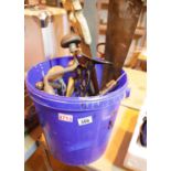 Bucket of tools to include saws and hand drills. This lot is not available for in-house P&P,