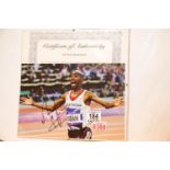 Mo Farah signed photograph, 30 x 16 cm, with CoA from Shop the Lot Autographs. P&P Group 1 (£14+