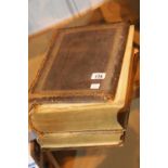 Two antique Bibles, old and new testaments published by J S Birchew with engravings. P&P Group 2 (£