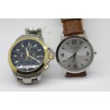 Two modern gents fashion wristwatches. P&P Group 1 (£14+VAT for the first lot and £1+VAT for