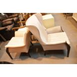 Two upholstered armchairs. This lot is not available for in-house P&P, please contact the office for