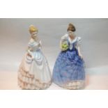 Two Royal Doulton figurines , Claire and Helen. P&P Group 2 (£18+VAT for the first lot and £2+VAT