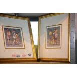 Pair of gilt framed limited edition Lucelle Raad lithographs with CoAs, 16 x 16 cm. P&P Group 2 (£