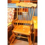 Vintage type wooden rocking chair. This lot is not available for in-house P&P, please contact the