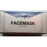 Unopened pack of 50 facemasks. P&P Group 1 (£14+VAT for the first lot and £1+VAT for subsequent