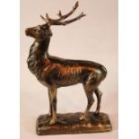 Large cast iron deer figure on base, H: 30 cm. P&P Group 2 (£18+VAT for the first lot and £2+VAT for