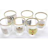 Set of six advertising whisky shot glasses. P&P Group 1 (£14+VAT for the first lot and £1+VAT for
