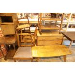 Collection of mixed furniture including chairs, chest of drawers, tables etc. This lot is not