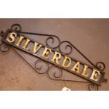Cast iron Silverdale house sign L: 60 cm. P&P Group 2 (£18+VAT for the first lot and £2+VAT for