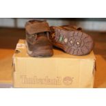 Pair of children's Timberland Timbie Tyke size C4 brown shoes, RRP £40.00. P&P Group 1 (£14+VAT