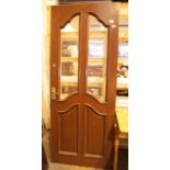 Glazed wooden exterior door, 80 x 203 cm. This lot is not available for in-house P&P, please contact