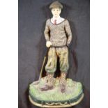 Cast iron golfers doorstop, H: 30 cm. P&P Group 2 (£18+VAT for the first lot and £2+VAT for