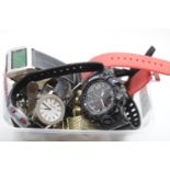 Box of mixed movement wristwatches. P&P Group 1 (£14+VAT for the first lot and £1+VAT for subsequent