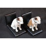 Pair of cast iron Nipper the dog bookends, H: 12 cm. P&P Group 2 (£18+VAT for the first lot and £2+