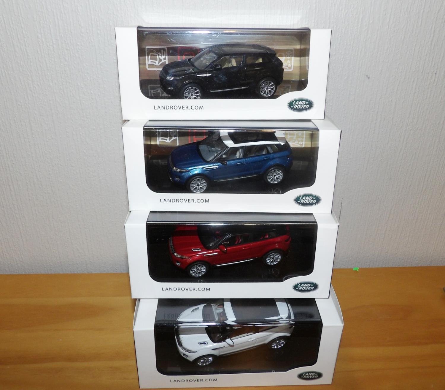 IXO 1.43 Scale x 4 Land Rover Evoque Special Dealer Models 3 & 5 Doors. P&P Group 2 (£18+VAT for the