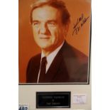 Karl Malden, framed signed photograph, 24 x 19 cm with CoA from Todd Mueller. P&P Group 2 (£18+VAT