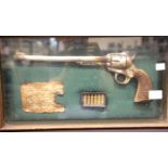 Cased reproduction Colt revolver Ned Buntline. This lot is not available for in-house P&P, please