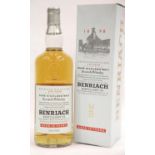 Bottle of BenRiach highland malt scotch whisky with card carton 1lt 43% vol. P&P Group 2 (£18+VAT