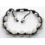 Ladies Shamballa style bracelet. P&P Group 1 (£14+VAT for the first lot and £1+VAT for subsequent