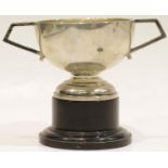 Hallmarked silver two handled trophy lightly engraved for 1940, H: 7 cm, 76g. P&P Group 2 (£18+VAT