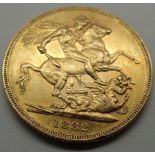 SOLD FOR THE NHS Queen Victoria 1882 young head full sovereign, Melbourne mint. P&P Group 1 (£14+VAT