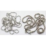 Two silver fancy chains, largest L: 46 cm. P&P Group 1 (£14+VAT for the first lot and £1+VAT for