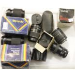 Tray of mixed camera lenses, various makes and sizes. P&P Group 2 (£18+VAT for the first lot and £