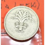 £1 coin with tails to both sides, Welsh dragon and Welsh leek. P&P Group 1 (£14+VAT for the first