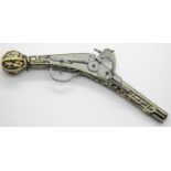 Good quality cast metal miniature German Puffer pistol, L: 14 cm. P&P Group 1 (£14+VAT for the first