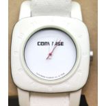 Original Converse gents white wristwatch with canvas strap in original box. P&P Group 1 (£14+VAT for