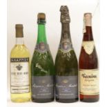 Four bottles of mixed sparkling and still wines. P&P Group 3 (£25+VAT for the first lot and £5+VAT