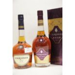 Two bottles of VSOP Courvoisier cognac, one in box. P&P Group 3 (£25+VAT for the first lot and £5+