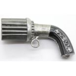 Good quality cast metal miniature 24 barrel pistol 98, L: 8 cm. P&P Group 1 (£14+VAT for the first