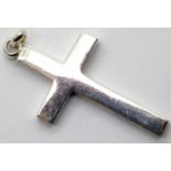 925 solid silver block cross, L: 50 mm, 16g. P&P Group 1 (£14+VAT for the first lot and £1+VAT for