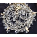 Vintage crystal chandelier, H: 40 cm. P&P Group 3 (£25+VAT for the first lot and £5+VAT for